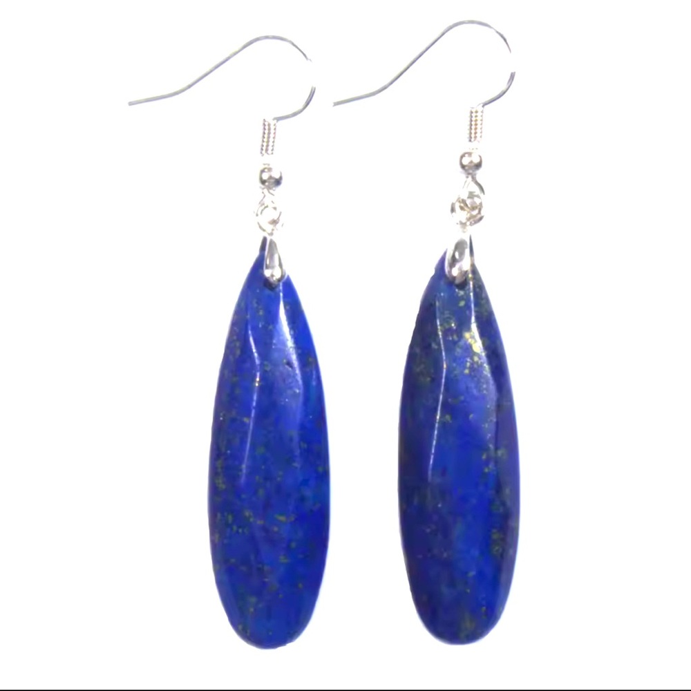 Boho hippie Giu Giu Lapis Lazuli Sterling Silver Earrings